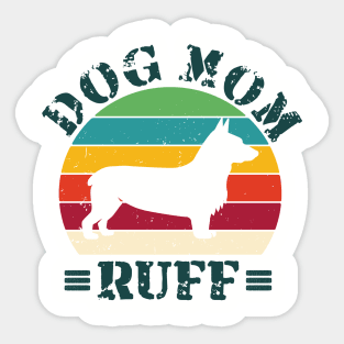 dog mum ruff funny , dog lover vintage valentines funny dog Sticker